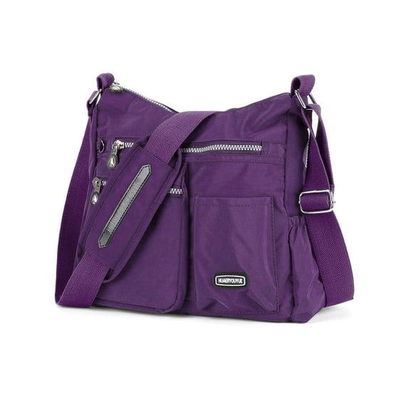 Deago Nylon Crossbody Bag for Women Waterproof Lightweight Shoulder Bag Travel Purses and Handbag (Purple)