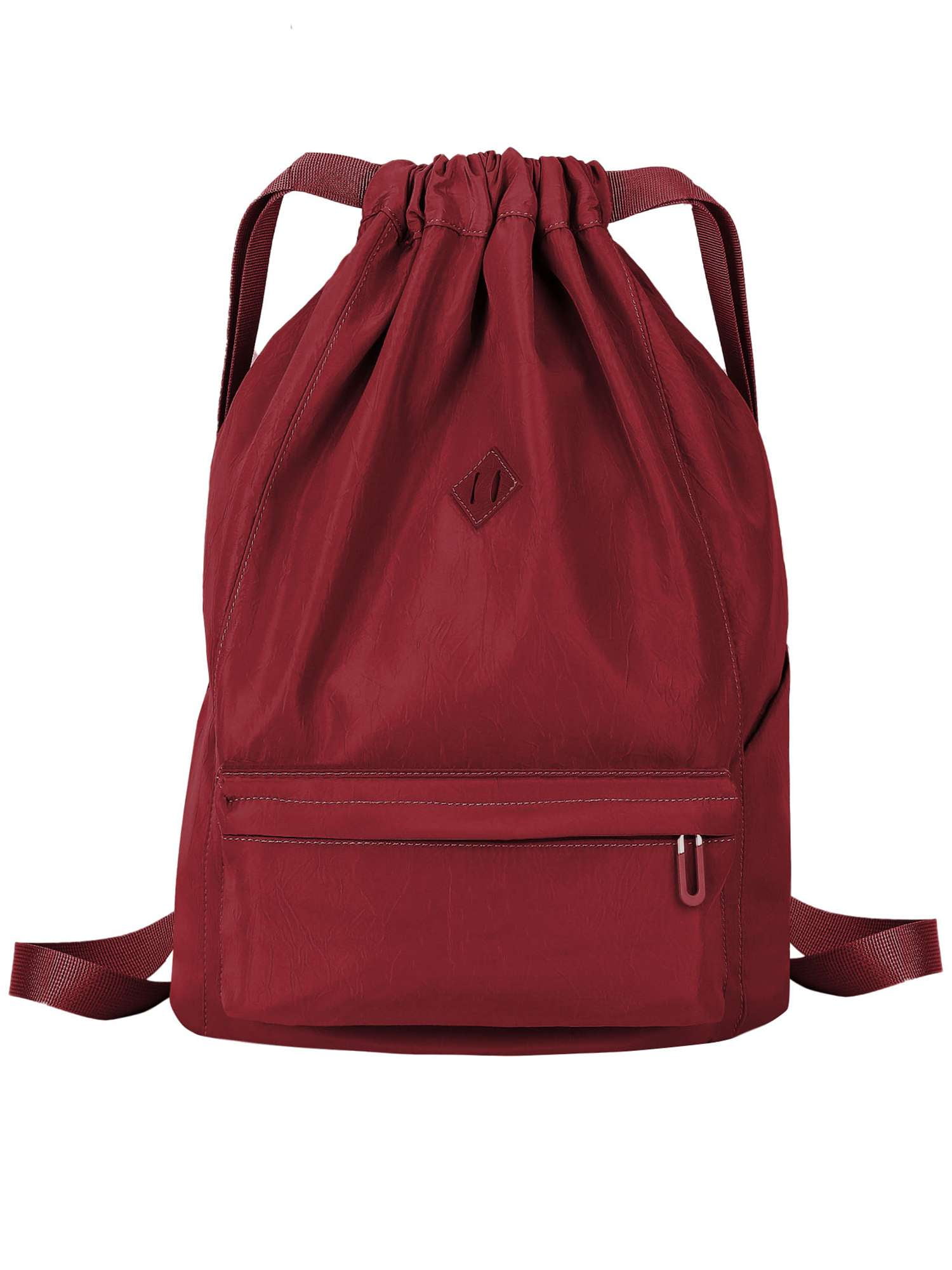 ●ILLIGO● Nylon lace up gym sack cream 5010268123 Deago Nylon Drawstring Backpack Sports Gym Bag for Men Women