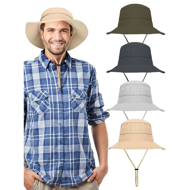 Deago Outdoor Mesh Sun Hat Wide Brim Bucket Hat UV Sun Protection Hat  Fishing Hiking Hat for Men Women, Dark Gray
