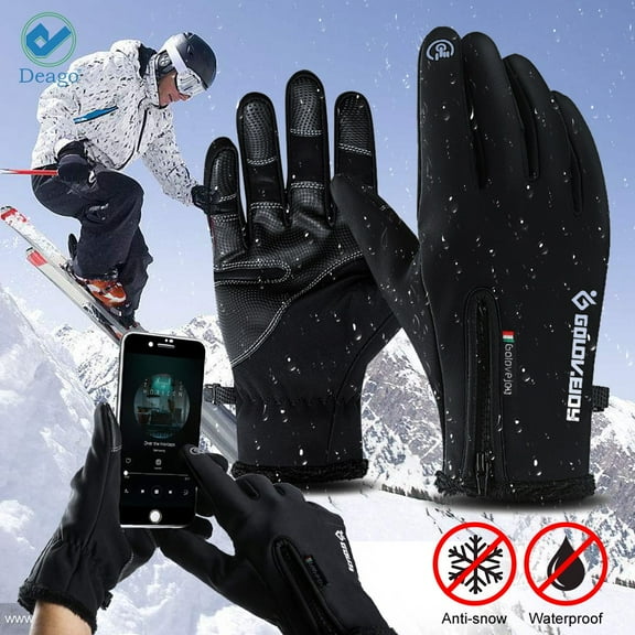 Deago Outdoor Winter Snow & Ski Gloves Waterproof Thermal Palm Touchscreen Gloves with Wrist Band