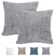 thumbnail image 1 of Deago Pack of 2 Decorative Throw Pillow Covers Soft Chenille Throw Pillows Solid Neutral Farmhouse Textured Cushion Covers for Couch Sofa Bedroom Living Room 18x18 Inch, Gray, 1 of 7