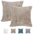 thumbnail image 1 of Deago Pack of 2 Decorative Throw Pillow Covers Soft Chenille Throw Pillows Solid Neutral Farmhouse Textured Cushion Covers for Couch Sofa Bedroom Living Room 18x18 Inch, Khaki, 1 of 8