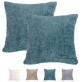 thumbnail image 1 of Deago Pack of 2 Decorative Throw Pillow Covers Soft Chenille Throw Pillows Solid Neutral Farmhouse Textured Cushion Covers for Couch Sofa Bedroom Living Room 18x18 Inch, Teal Blue, 1 of 8