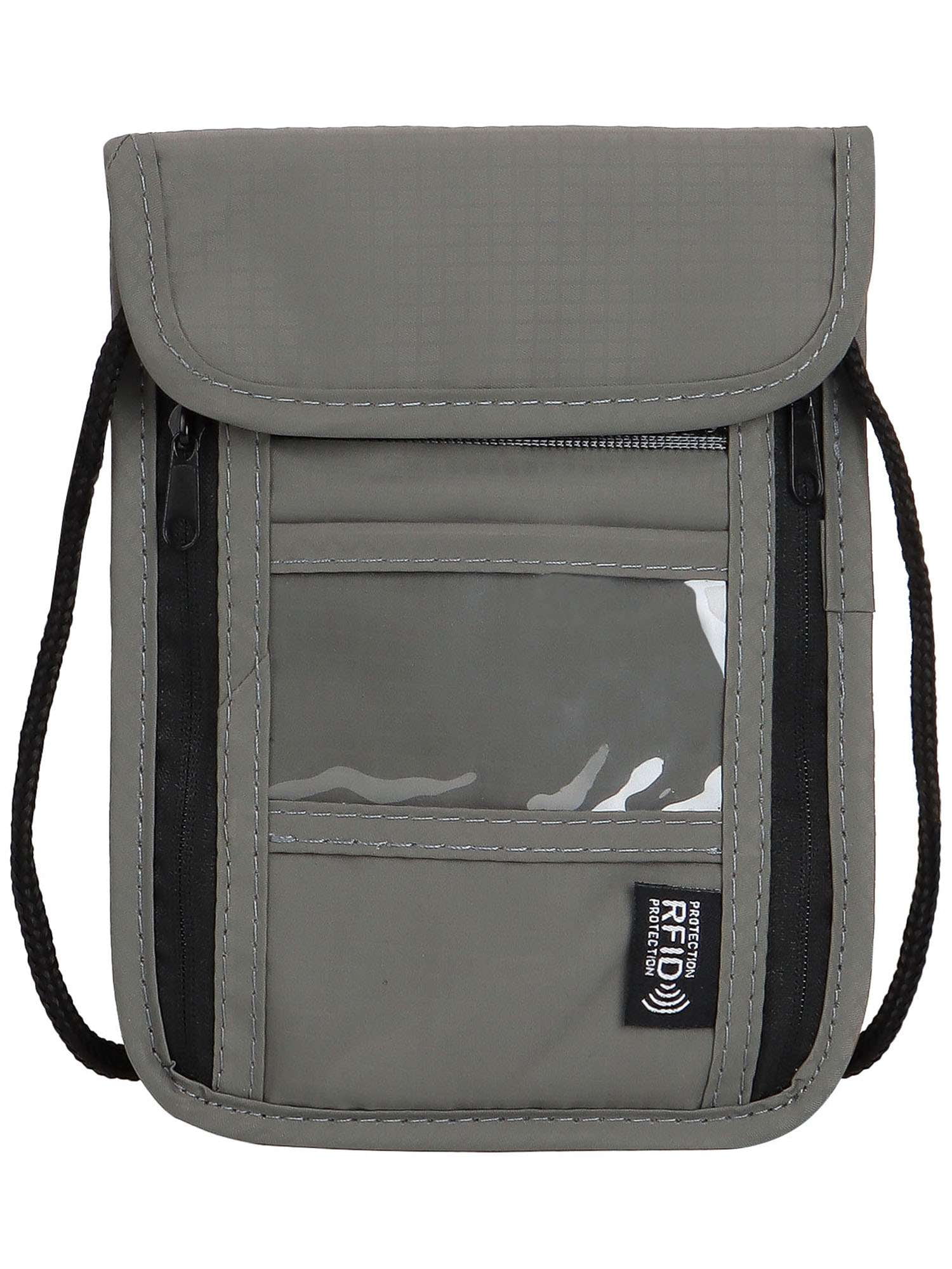 leather passport holder with neck strap