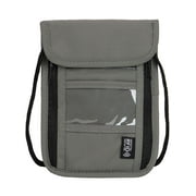 Deago Passport Holder Neck Pouch Travel Neck Wallet with RFID Blocking Adjustable Neck Strap to Keep Your Passport Document and Credit Card Safe, Gray
