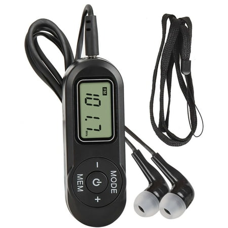 Deago Personal FM Pocket Radio Portable Mini Digital Tuning Walkman Radio Stereo Battery Operated with Earphone LCD Display for Walking Jogging