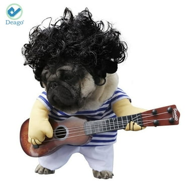 Deago Pet Halloween Costume Funny Guitar Dog Costume Dressing Up Pet Clothes Suit for Puppy Small Medium Dogs Chihuahua Teddy Pug