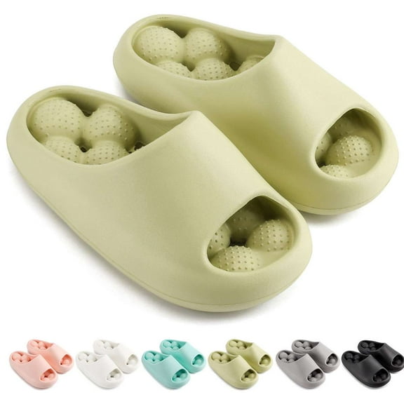 Deago Pillow Slippers for Women and Men Massage Bubble Clouds Slippers Non-Slip Bathroom Shower Sandals Ultra Cushion Thick Sole