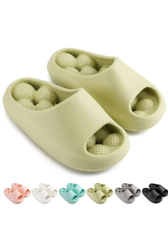 Pillow Slippers for Women and Men Massage Bubble Clouds Slippers Non-Slip Bathroom Shower Sandals Ultra Cushion Thick Sole
