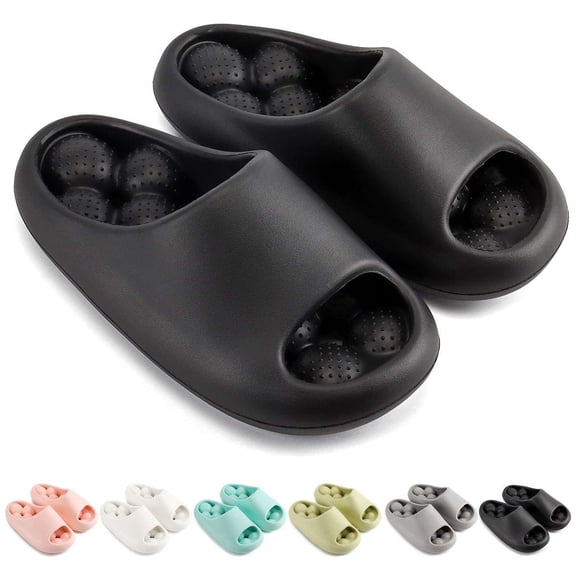 Deago Pillow Slippers for Women and Men Massage Bubble Clouds Slippers Non-Slip Bathroom Shower Sandals Ultra Cushion Thick Sole