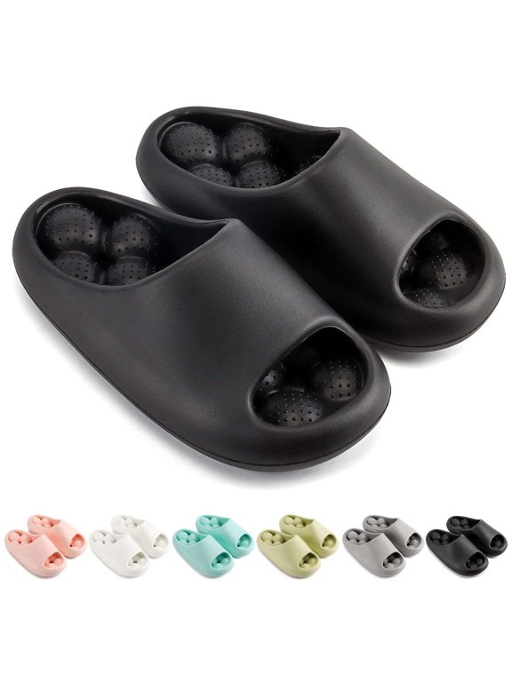 Pillow Slippers for Women and Men Massage Bubble Clouds Slippers Non-Slip Bathroom Shower Sandals Ultra Cushion Thick Sole