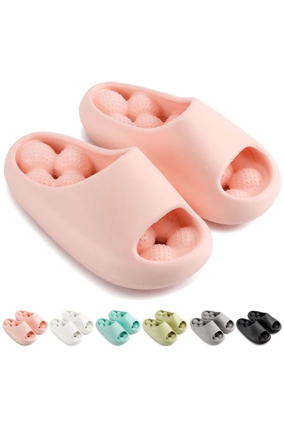 Pillow Slippers for Women and Men Massage Bubble Clouds Slippers Non-Slip Bathroom Shower Sandals Ultra Cushion Thick Sole