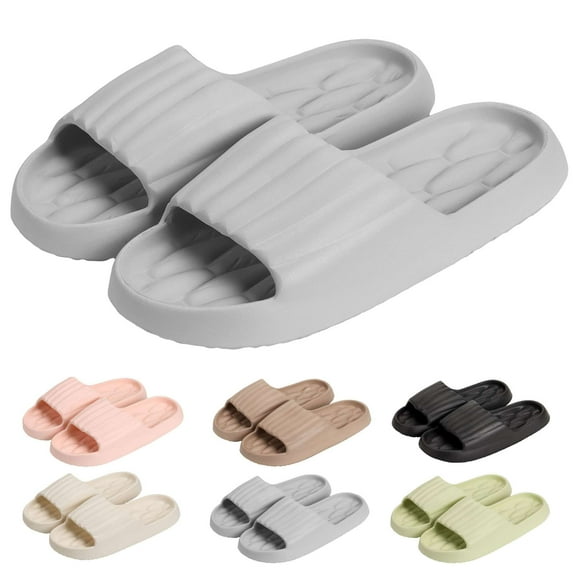 Deago Pillow Slippers for Women and Men Massage Thick Sole Non Slip Quick Drying Shower Shoes House Slides Bathroom Sandals for Indoor and Outdoor