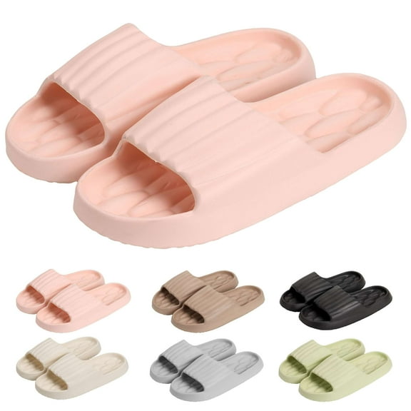 Deago Pillow Slippers for Women and Men Massage Thick Sole Non Slip Quick Drying Shower Shoes House Slides Bathroom Sandals for Indoor and Outdoor