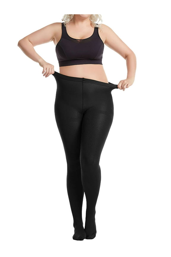 Plus Size Fleece Lined Tights for Women Thermal Pantyhose Winter Warm Thick Tights High Waisted Opaque Leggings