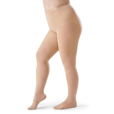 Deago Plus Size Tights for Women 120D Soft Solid Color Semi Opaque Pantyhose High Waist Control Top (Skin)