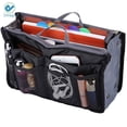 thumbnail image 1 of Deago Purse Organizer Insert for Handbags Bag in Bag Organizers Inside Tote Pocketbook Women Nurse Nylon 13 Pockets (Black), 1 of 7