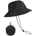 thumbnail image 1 of Deago Quick Dry Waterproof Packable Bucket Hat for Women Men Outdoor Sun Hats with Detachable Chin Strap (Black), 1 of 7