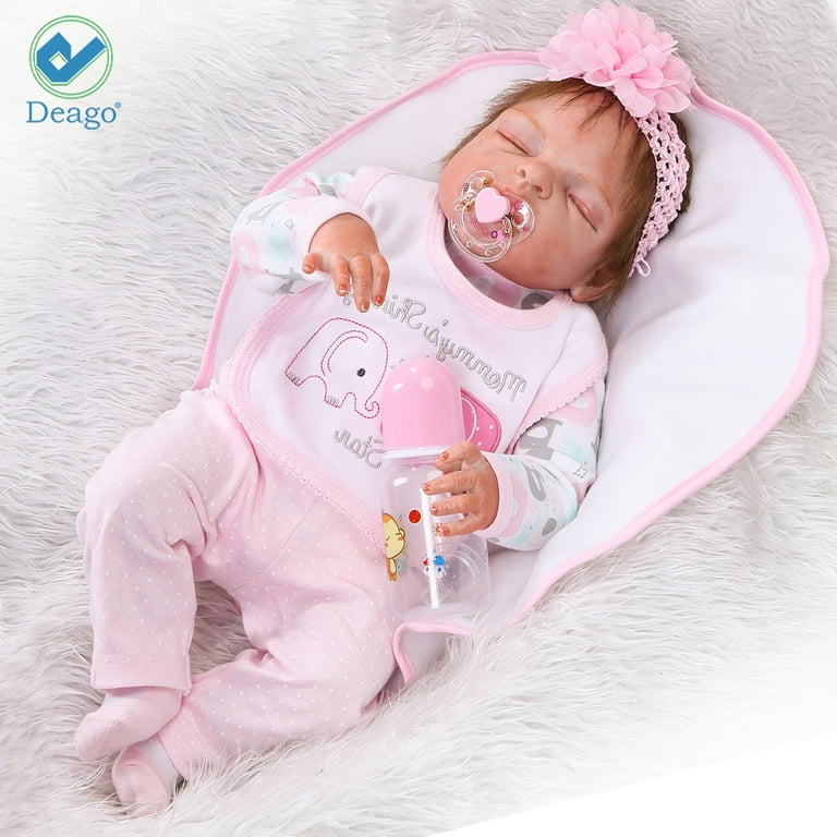 Deago Reborn Baby Dolls 22 Cute Realistic Soft Silicone Vinyl Dolls  Newborn Baby dolls With Clothes