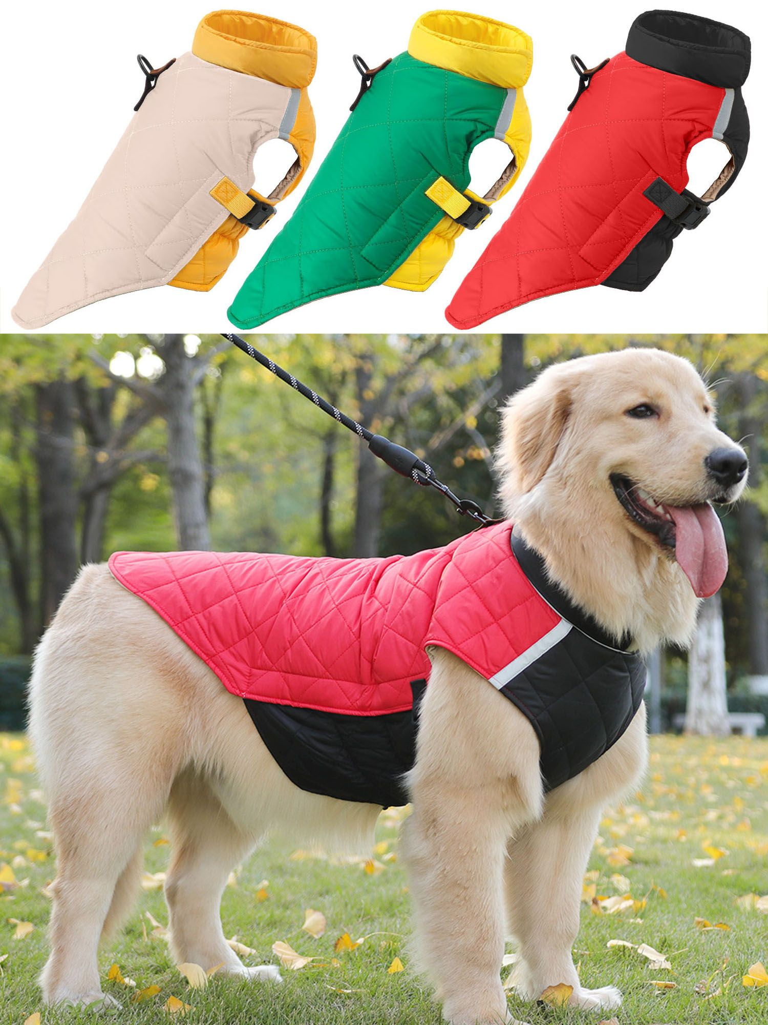 Deago Reflective Waterproof Dog Winter Coat Cold Weather Windproof