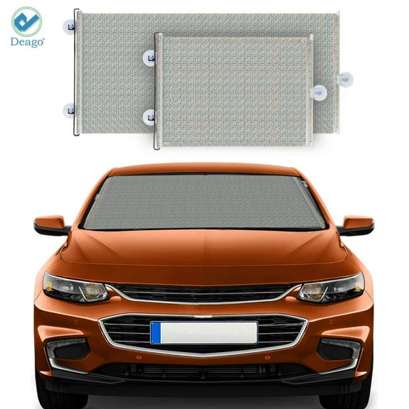 Deago Retractable Windshield Sun Shade for Car UV Rays Reflector Auto Front Window Sun Shade Visor Shield Cover to Keep Vehicle Cool (Silver, 49" x 20")
