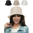 thumbnail image 1 of Deago Reversible Bucket Hats for Women Beach Sun Hat Teens Girls Wide Brim Summer Fisherman Cap UPF 50+ (Khaki), 1 of 9