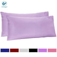 thumbnail image 1 of Deago Set of 2 Ultra Soft Long Pillow Cases Body Pillowcases Cover Envelope Closure For Adults Pregnant Women 20" x 55" (Purple), 1 of 6