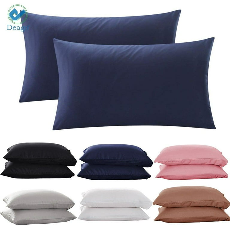 Deago Set of Ultra Soft Microfiber Pillowcases, King Size, Navy