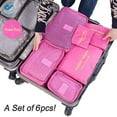 thumbnail image 1 of Deago Set of 6 Travel Storage Bags Clothing Sorting Packaging Cubes Compression Luggage Organizer Pouch (Rose Red), 1 of 9