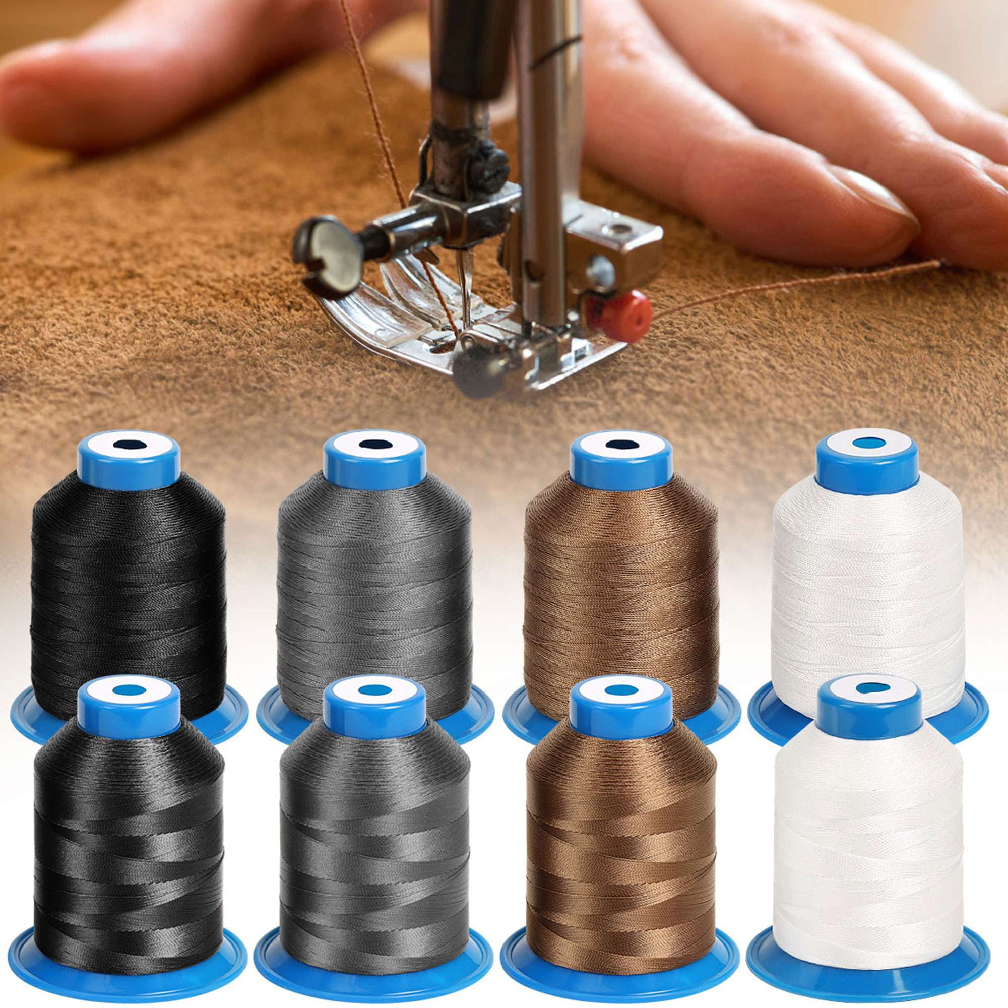 Deago Sewing Thread-4 Spools of Polyester Thread for Sewing Machine, Hand Stitching & Quilting-700 yds Each in 4 Colors