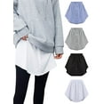 thumbnail image 1 of Deago Shirt Extender for Women Adjustable Layering Fake Top Lower Sweep Shirt Half Length Mini Skirt (Black, XL), 1 of 9