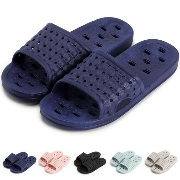 Deago Shower Shoes Slide Cloud for Women and Men Bath Slipper Sandal Bathroom House Non-Slip Quick Drying with Drain Holes