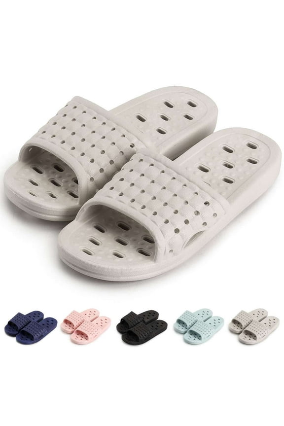 Shower Shoes Slide Cloud for Women and Men Bath Slipper Sandal Bathroom House Non-Slip Quick Drying with Drain Holes