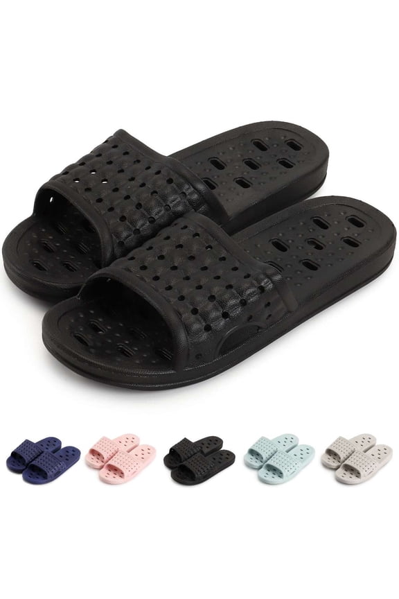 Shower Shoes Slide Cloud for Women and Men Bath Slipper Sandal Bathroom House Non-Slip Quick Drying with Drain Holes