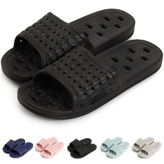 Deago Shower Shoes Slide Cloud for Women and Men Bath Slipper Sandal Bathroom House Non-Slip Quick Drying with Drain Holes