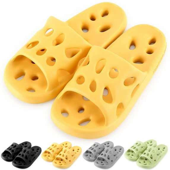 Deago Shower Slippers for Men Women Quick Drying Bathroom Slippers with Holes Non-Slip Soft Lightweight House Slippers