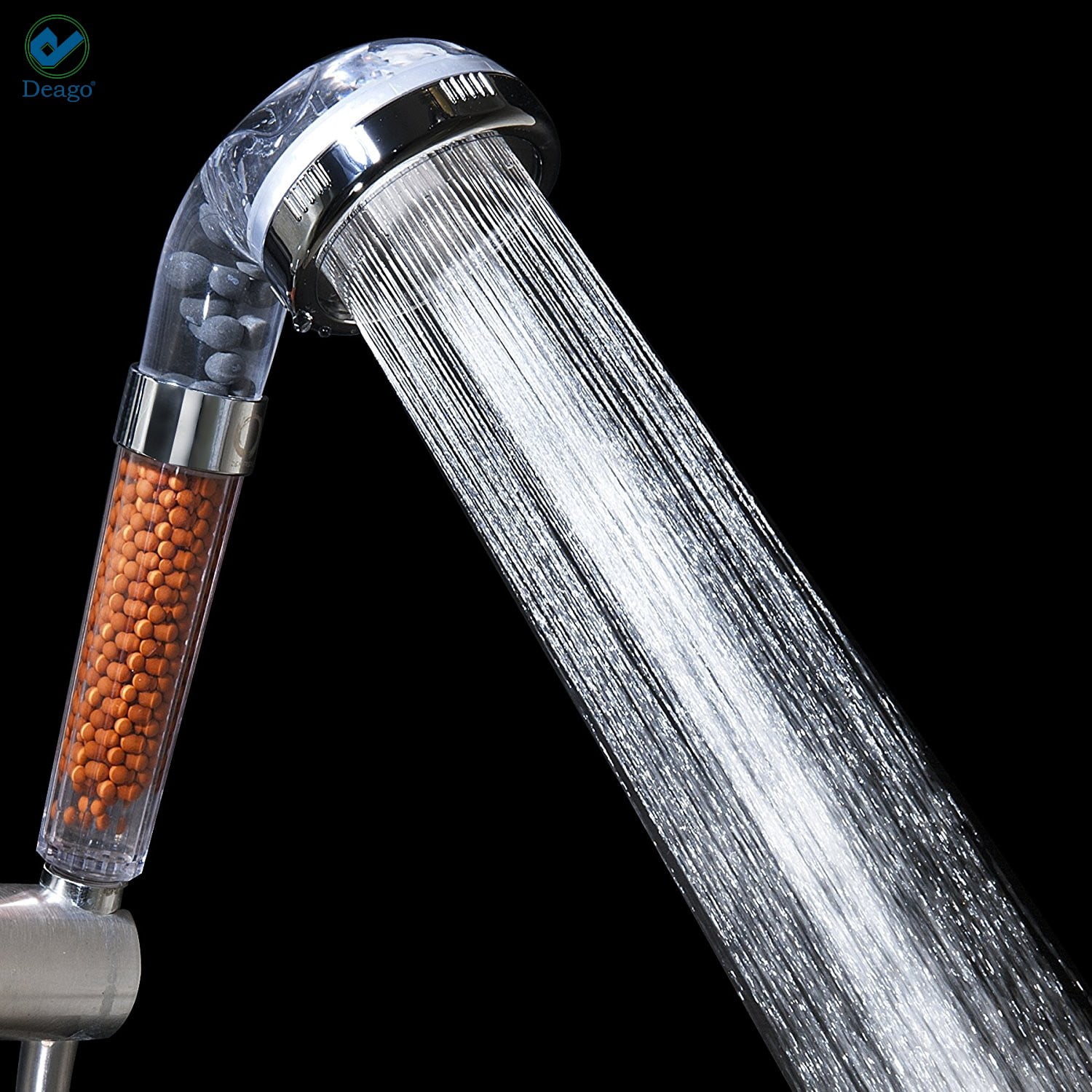 Deago Showerhead Body Sprays with a Filter Cartridge, Magnetic Therapy Shower Head Built-in Ionic Energy Stone for Dry Hair & Skin SPA
