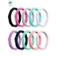 thumbnail image 1 of Deago Silicone Wedding Rings Thin and Stackble Rubber Bands For Sport Club Party (Size 7), 1 of 7