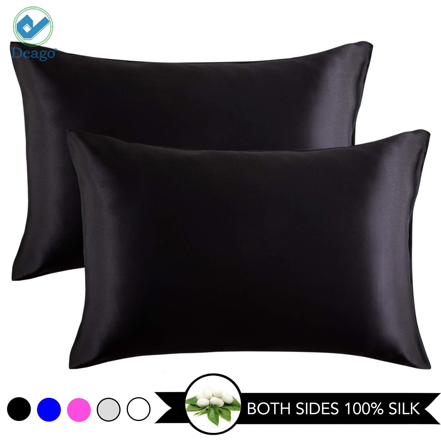 Deago Silk Pillowcases for Hair and Skin with Envelope Closure Pillow