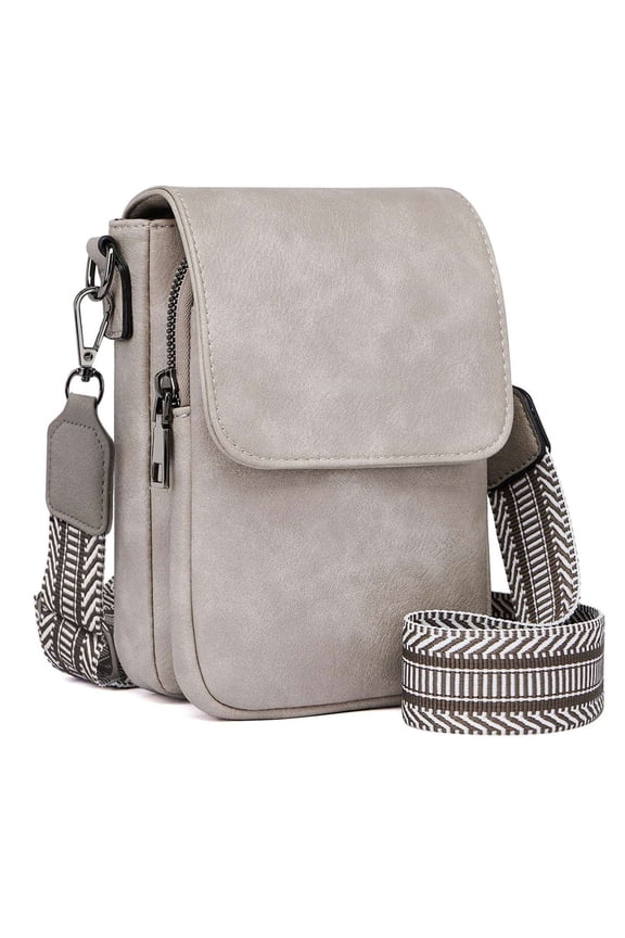 Small Crossbody Bags for Women PU Leather Shoulder Bag Cell Phone Purse Wallet Handbags with Card Slots & Adjustable Strap (Gray#3)