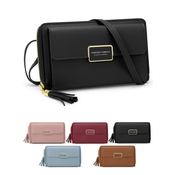 Deago Small Crossbody Shoulder Bag for Women Cellphone Bags Card Holder Wallet Purse , Black