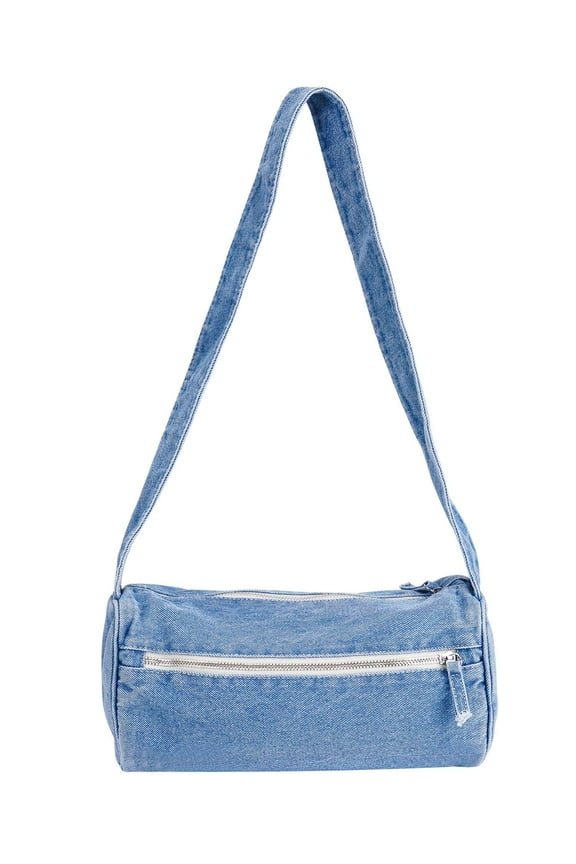 Small Denim Purses for Women Jean Tote Bag Casual Retro Lightweight Shoulder Bag Crossbody Handbags (Blue)