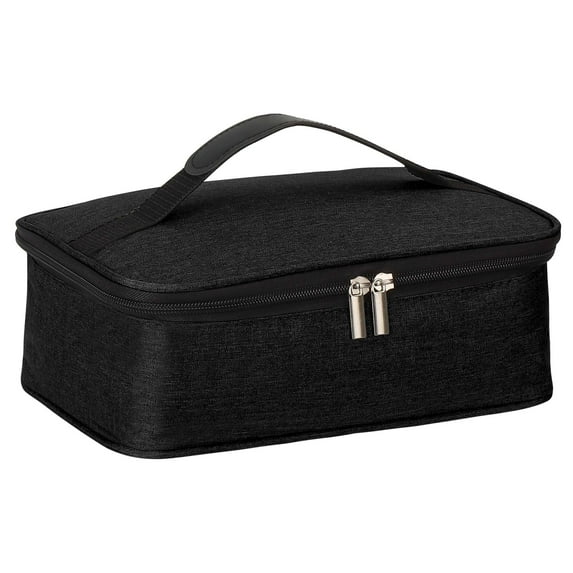 Deago Small Insulated Lunch Box Portable Soft Bag Mini Cooler Thermal Meal Tote Kit with Handle for Work Picnic or Travel, Black