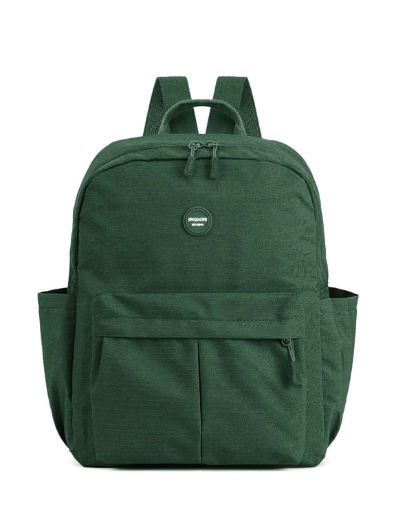 Small Nylon Backpacks for Women Water Resistant Backpack Purse School Bag Casual Lightweight Shopping Travel Daypack, Green
