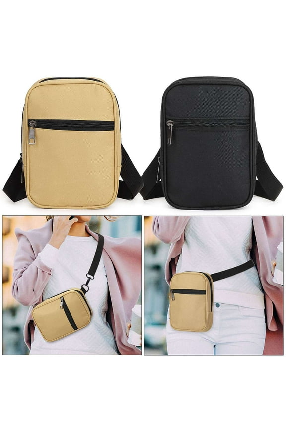 Small Nylon Crossbody Purse Bag for Women Men Travel Sling Shoulder Bag Multi Position Fanny Back Pack (Black)