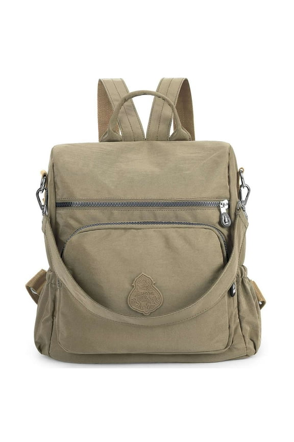 Small Nylon Travel Backpack Purse Waterproof Shoulder Bag Casual Lightweight Daypack for Women (Apricot)