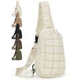 thumbnail image 1 of Deago Small Puffer Sling Bag for Women Quilted Fashion Waist Packs Puffy Crossbody Bag Fanny Pack Chest Bag for Travel (White), 1 of 9