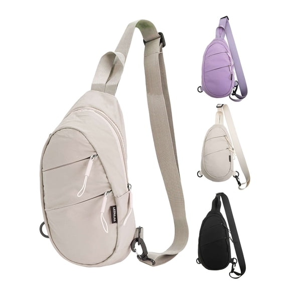 Deago Small Sling Backpack Crossbody Bag for Women Men Casual Chest Daypack Shoulder Bag for Travel Outdoor Hiking - White