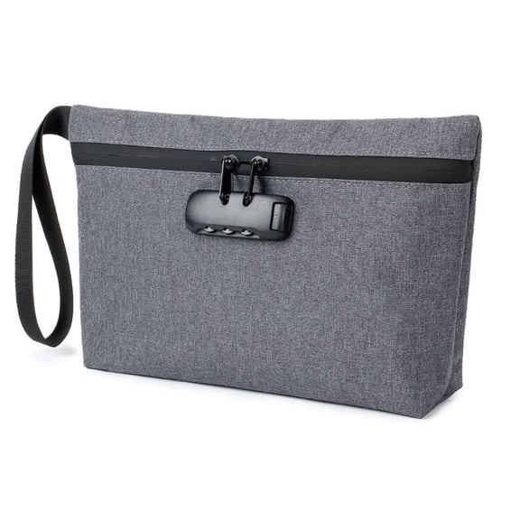 Deago Smell Proof Bag with Combination Lock 12.2"x7.5" Durable Odor Proof Medicine Lock Bag Money Organizer Travel Storage Case Container