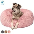 thumbnail image 1 of Deago Soft Plush Pet Bed For Dogs & Cats Fur Donut Round Beds Cushion Pets Warm Mat (Pink, 19.7"), 1 of 8